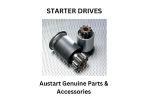 Display of Austart genuine parts and accessories for starter drives, emphasizing reliability and performance in automotive care